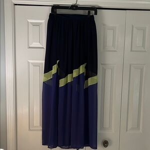 Lush Navy and Yellow Maxi Skirt